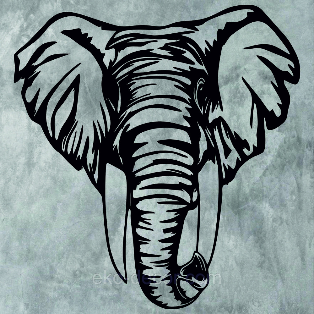 Декоративное настенное Панно «Слон», Декор на стену 90*84 см, Черный Киев - изображение 5