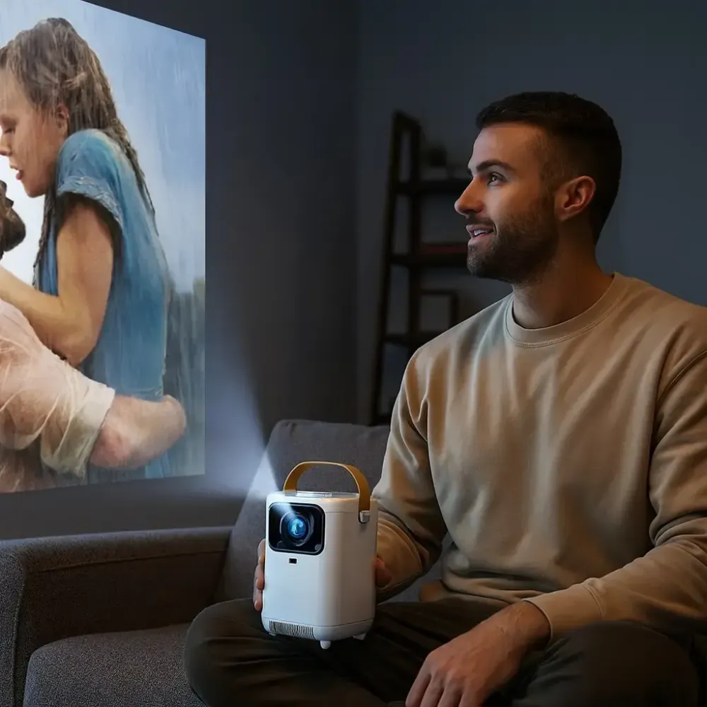 Портативный проектор + пульт, 4K HD, Android 11.0, Wi-Fi 6.0, Bluetooth, E350 / Мультимедийный проектор домашний Коломыя - изображение 3