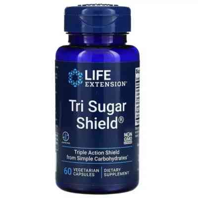 Трави Life Extension Потрійний захист від цукру, Tri Sugar Shield, 60 вегетаріанських до (LEX-18036) Вінниця