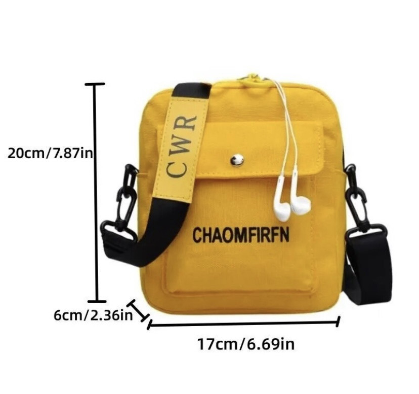 Маленькая женская сумочка через плече, сумочка для девочек, желтый,  - размер сумки 20*17*6 см, 2 кармана Киев - изображение 3