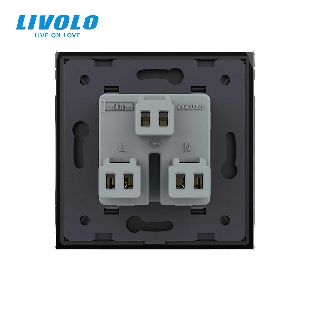 LIVOLO Розетка універсальна 12 стандартів в 1 LIVOLO чорна матова скло Коломия - фото 4