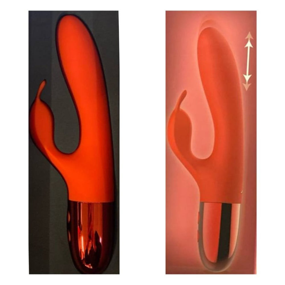 Вибратор кролик Every Night Toys с отростком для стимуляции клитора, красный Sex Aura Киев - изображение 2