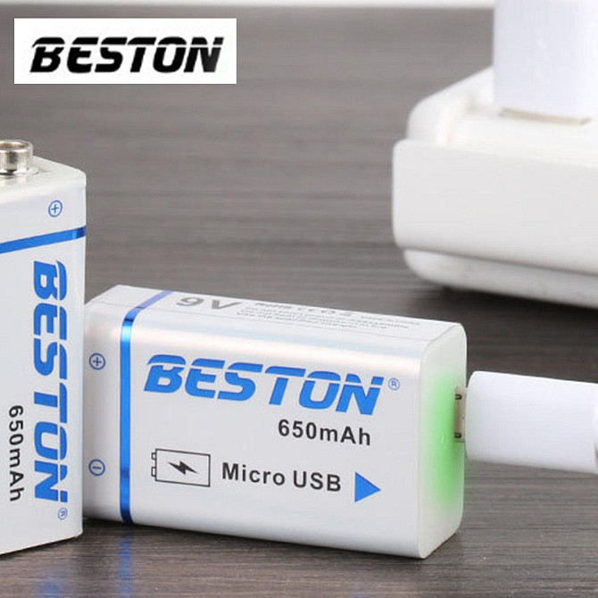 Акумулятор крона Beston 650mAh 9V Li-ion microUSB Вінниця - фото 4