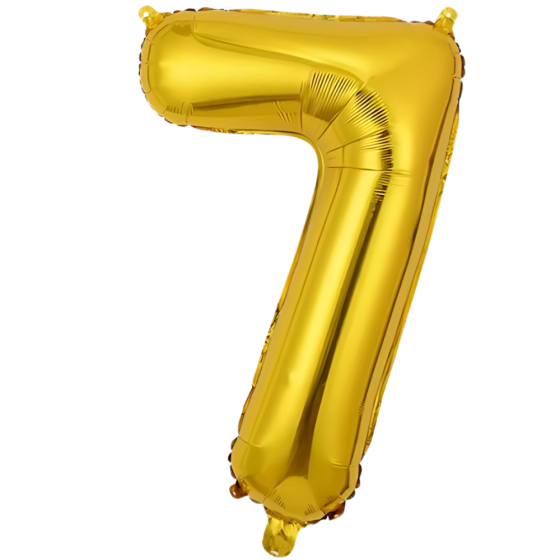 Воздушный шар в виде цифры 7 золотой,40 дюймов, фольгированый, для праздников: дня рождения, юбилеев,годовщин Каменец-Подольский