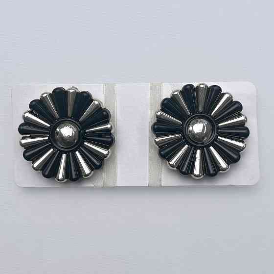 Магніти для штор і гардин Хризантема набір 2 шт Чорний з сріблястим (81-304) Київ