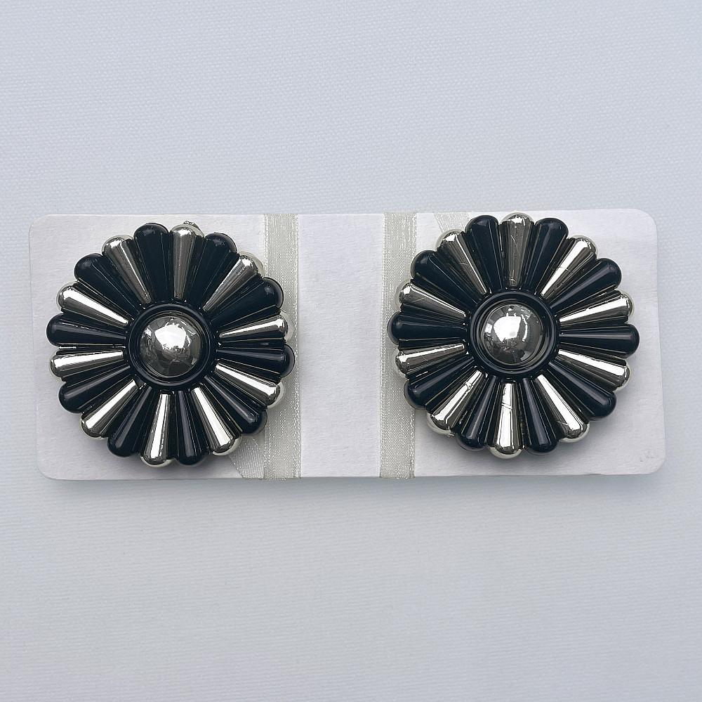 Магниты для штор и гардин Хризантема набор 2 шт Черный с серебристым (81-304) Киев - изображение 6