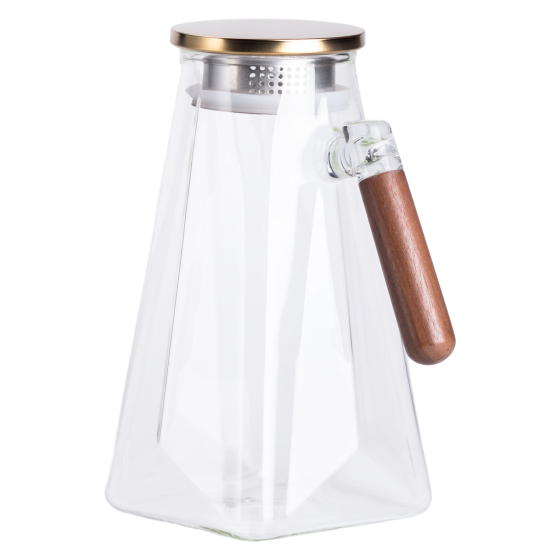 Yiwu Заварник скляний для чаю 2 л Чайник для заварювання з ручкою прозорий HP-34-32 Коломыя