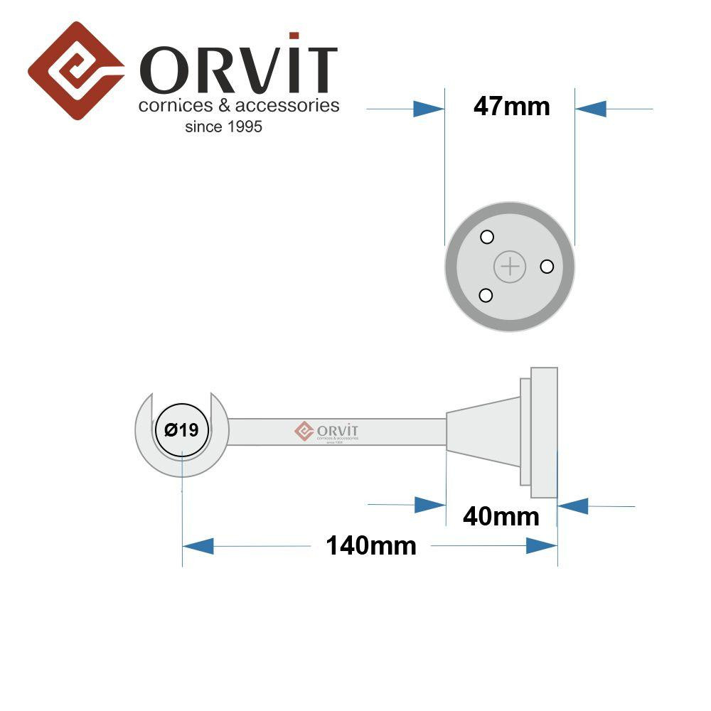 Тримач Orvit ВІДКРИТИЙ однорядний до стіни 19 мм ЗОЛОТО Львів - фото 2