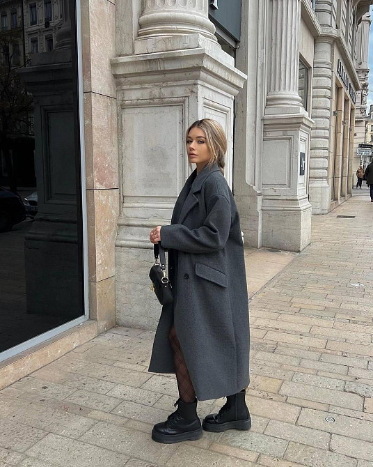 Женское кашемировое оверсайз пальто из меланжевого кашемира Одесса - изображение 4