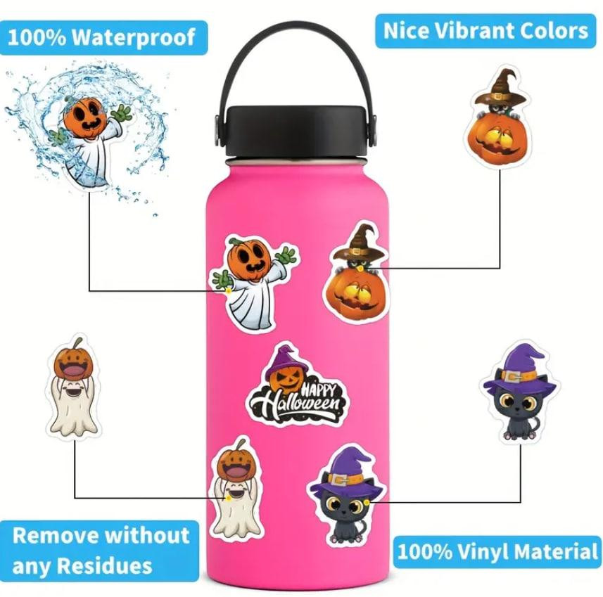 Набір вінтажних вінілових наклейок на Хеллоуїн, набір наклейок з гарбузами та відьмами для підлітків Київ - фото 4