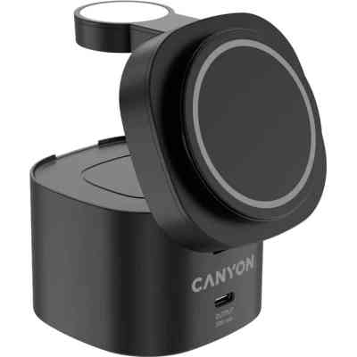 Зарядное устройство Canyon 4-in-1 wireless charging stand 30W + cable 1.0m black (CNS-WCS405BW/A) Винница