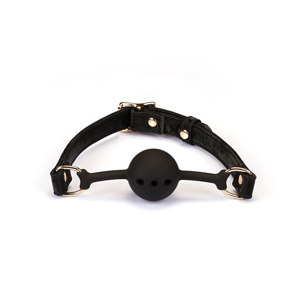 Воздухопроницаемый кляп Liebe Seele Boudoir Amor Ball Gag Black, силиконовый шарик, диаметр 4,3 см Sex Aura Киев - изображение 1