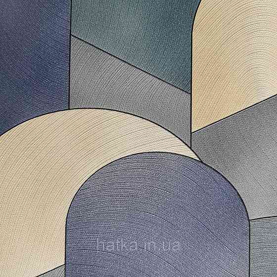 Шпалери метрові вінілові на флізелін дизайнерські Erismann Elle геометрія абстракція сині зелені жовті Київ