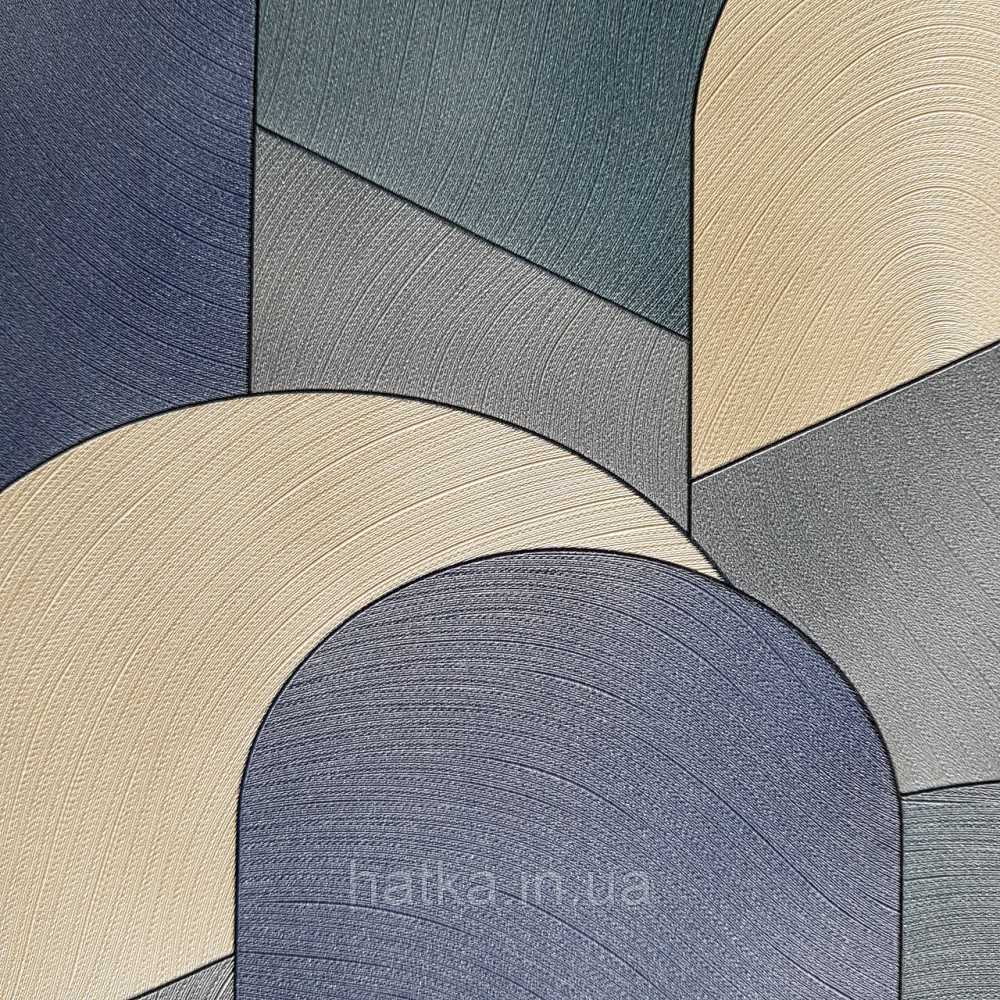 Шпалери метрові вінілові на флізелін дизайнерські Erismann Elle геометрія абстракція сині зелені жовті Київ - фото 3