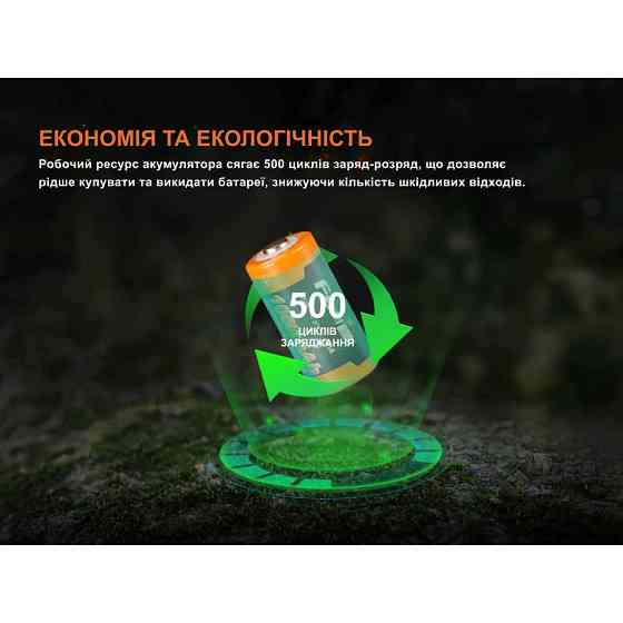 Аккумулятор 16340 Fenix ARB-L16 1050mAh 3.6В Li-ion Type-C (Черно-оранжевый) Винница