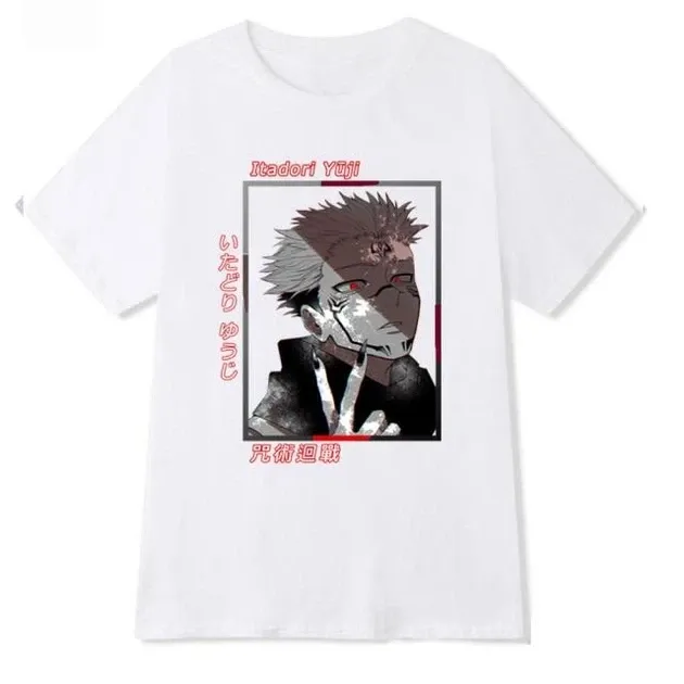 Футболка чоловіча з аніме принтом Магічна Битва / Годжо Розмір оверсайз (S/M/L) Білий AnimeT1087 Дніпро - фото 3