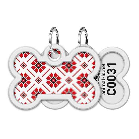 Адресник для собак и кошек металлический WAUDOG Smart ID с QR паспортом, рисунок 