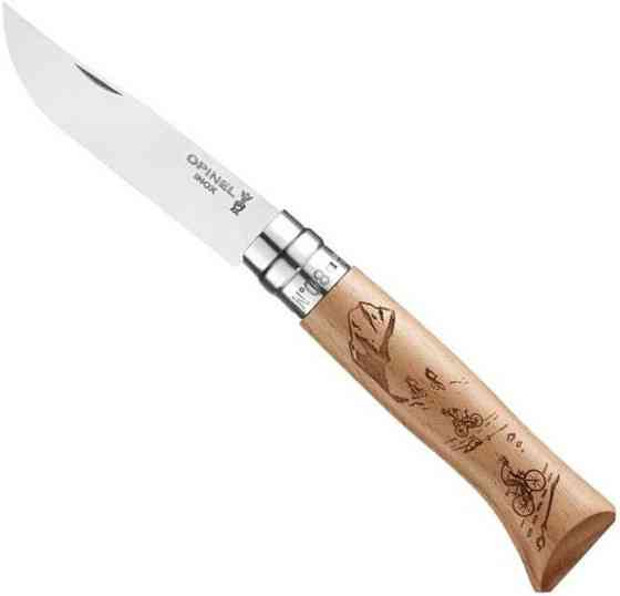 Кухонний складаний Ніж Opinel Tradtion N°08 Engraved Biking (002187) Нововолинськ