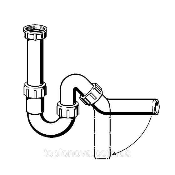 Сифон для раковины VIEGA 1 1/2″х50 без патр. 45° пластик белый трубный б/г 102821 Черновцы
