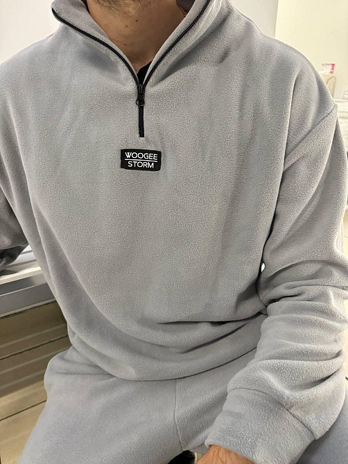 Мужской теплый костюм двойка из двухстороннего плотного флиса Серый, 46/50 Одесса - изображение 2