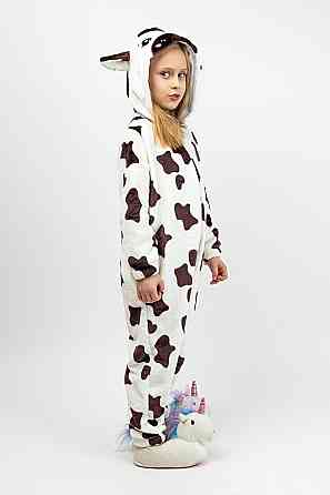 Кігурумі дитячий з велсофту Тепла піжама-комбінезон тваринка Корівка дитячі кігурумі Україна Київ