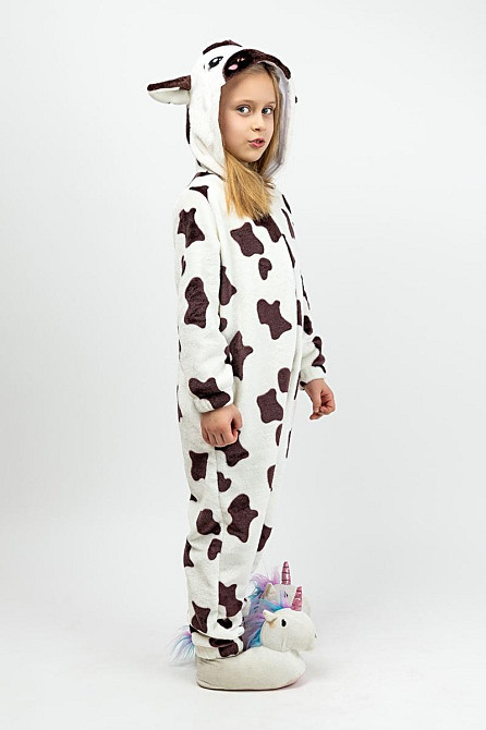 Кігурумі дитячий з велсофту Тепла піжама-комбінезон тваринка Корівка дитячі кігурумі Україна Київ - фото 4