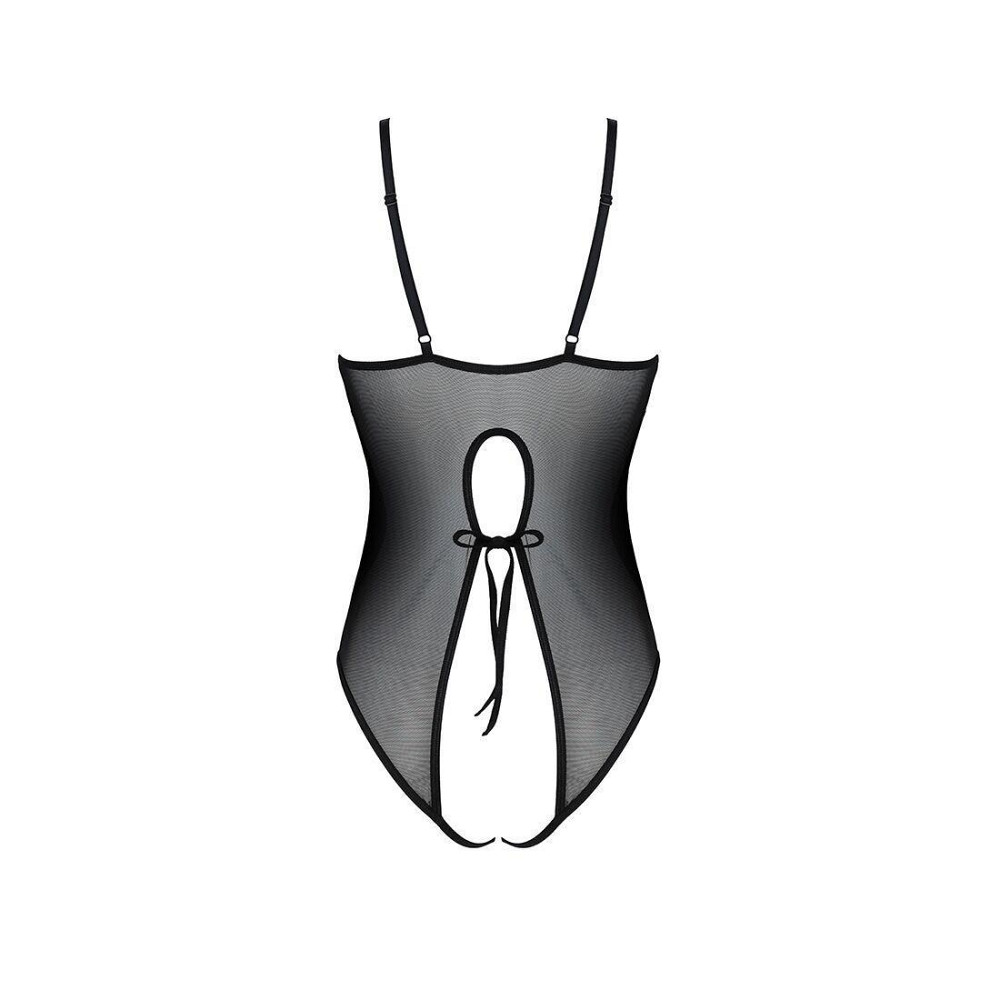 Боді з ажурним декором та відкритим кроком Passion URSULA BODY XXL/XXXL, black Sex Aura Київ - фото 4