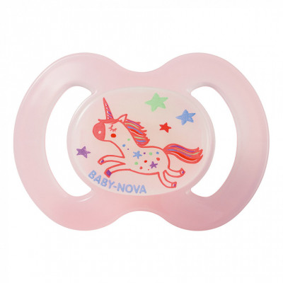 Пустышка Baby-Nova Unicornio Pink ночная 6-18 мес. розовая (3962486) Винница - изображение 1