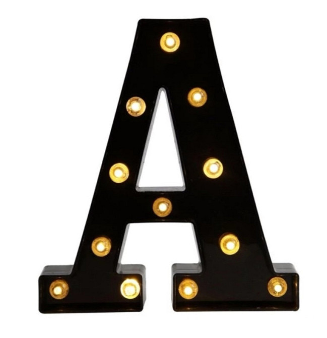 Буква с подсветкой A объемная маленькая 22 на 19 см черный Киев - изображение 3