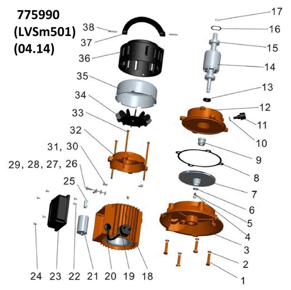 Насос відцентровий вертикальний 0.37кВт Hmax 22.5м Qmax 50л/хв LEO LVSm501 (775990) Рівне - фото 2