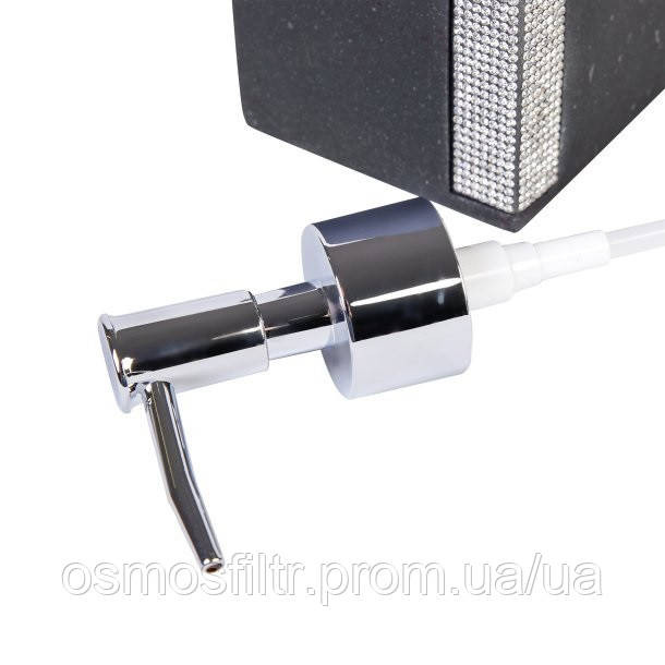 Дозатор для мила Axentia Ліндос  чорний з декором полігума 400 мл Н 10.8 см 7.3х7.3 см (134473) Київ - фото 5