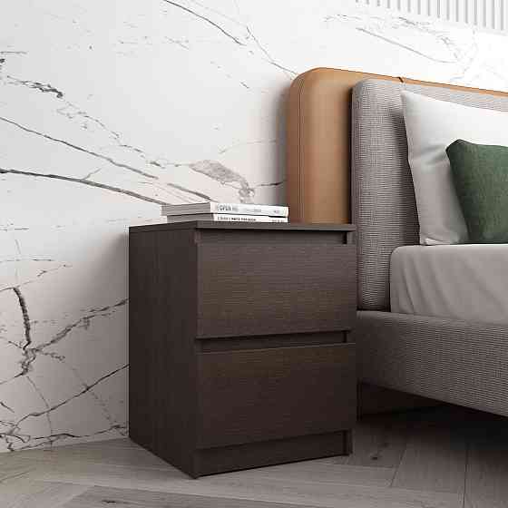 Прикроватная тумба VAYS R-5 Венге Темный, 2 ящика без ручек, ЛДСП 40×40×53 см – тумба в спальню Львов