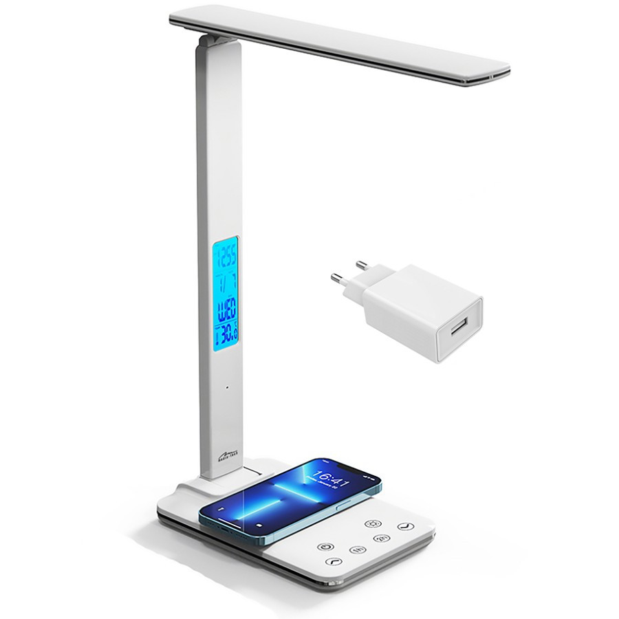 LED лампа настільна Media-Tech LEDITOU MT222,  4W 6500K, 15W QI з вбудованим WRL, біла Вінниця - фото 13