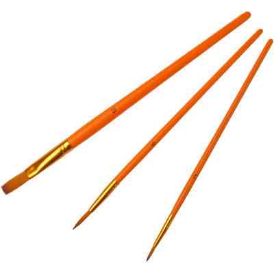 Кисточка для рисования Maxi набор 3 шт синтетический ворс, плоская (№ 12), круглые (№ 2, 6) короткая ручка (MX60880) Винница