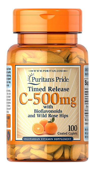 Вітамін С Vitamin C-500 mg з Rose Hips Time Release 100 caplets Луцьк - фото 1