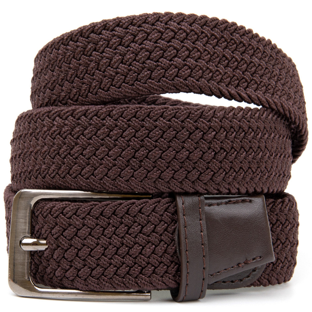 Текстильный мужской ремень классика Vintage 20523 Коричневый Киев - изображение 8