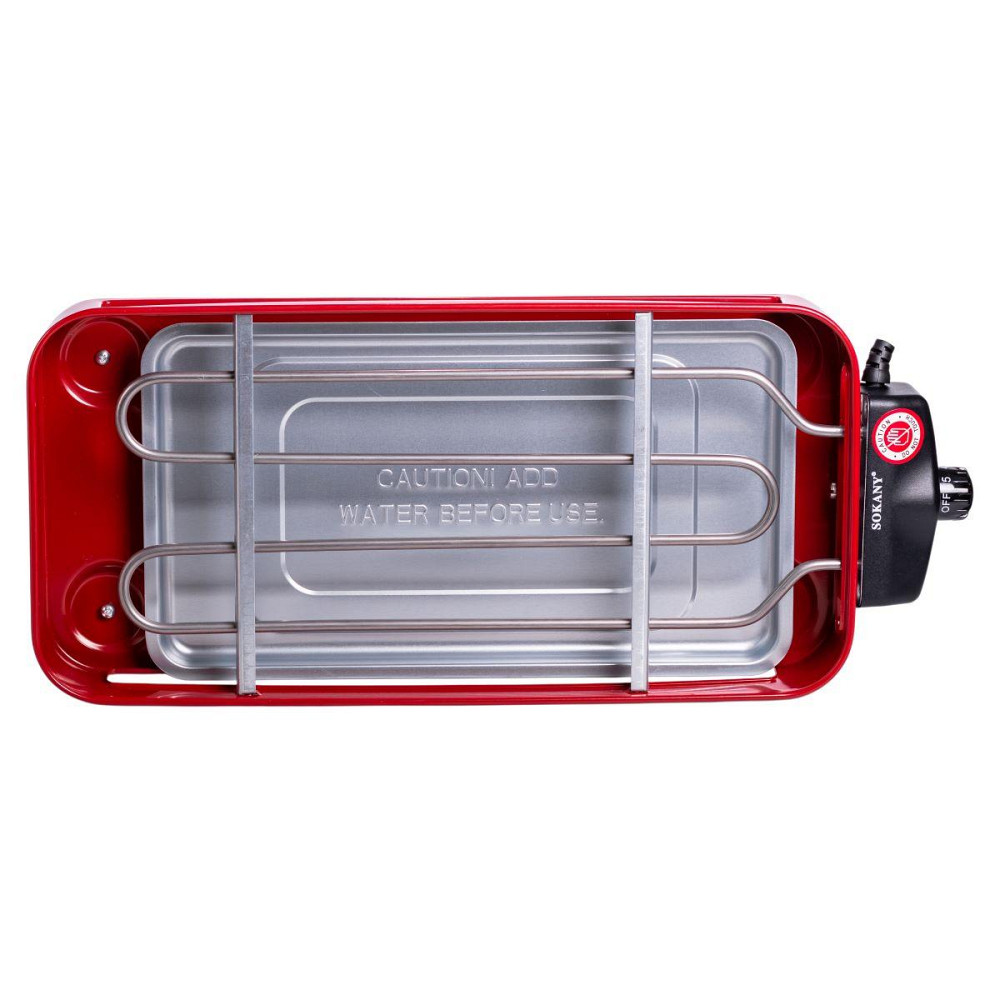 Настільний електричний гриль червоний Sokany 1500 Вт Київ - фото 3