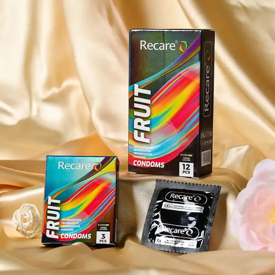Презервативи Holographic Recare Color Fruit Flavour Condoms 12 шт, аромати: м'ята, банан, полуниця Львів - фото 6