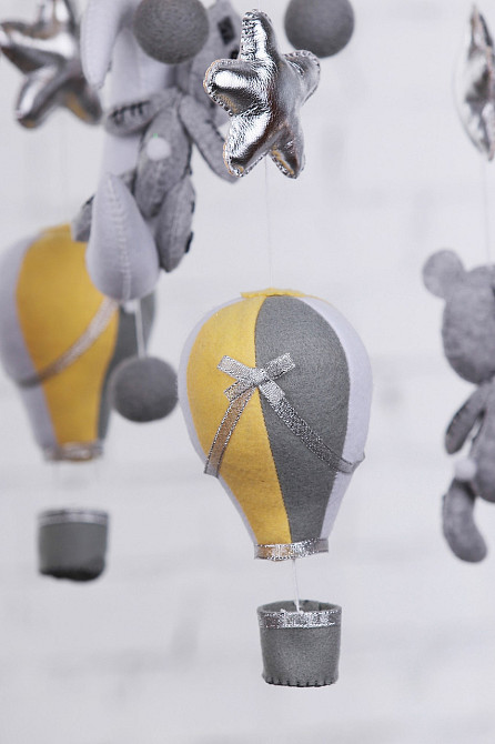 Дитячий музичний мобіль на ліжечко для немовлят WooolyWool «Тедді на місяці» з 35 мелодіями (М035) Київ - фото 4