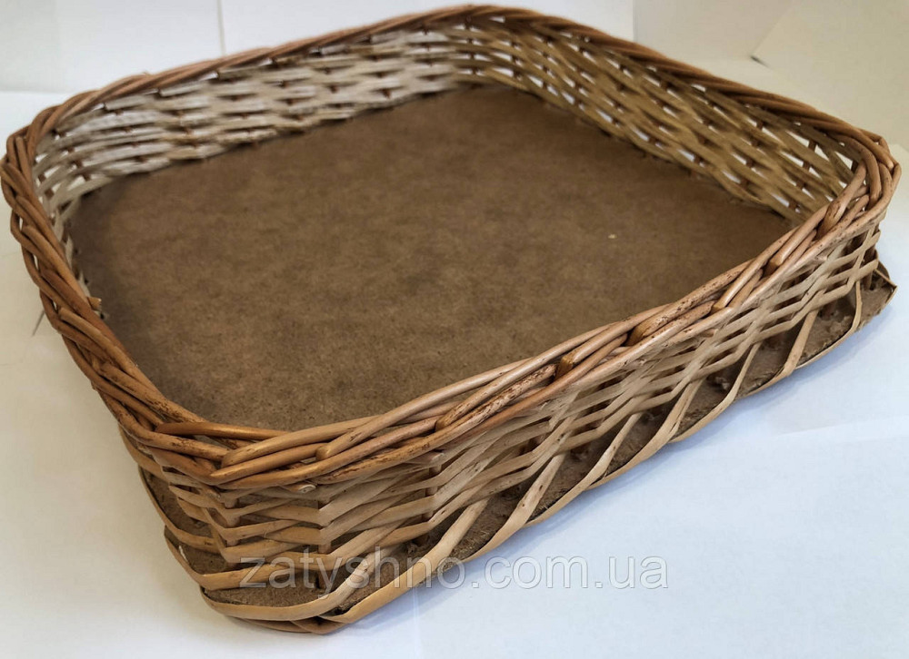 Лоток плетений із лози 30*30*7 Київ - фото 8