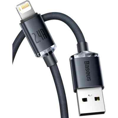 Дата кабель USB 2.0 AM to Lightning 2.0m 2.4A black Baseus (CAJY000101) Вінниця