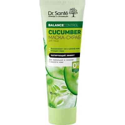 Маска для обличчя Dr. Sante Cucumber Balance Control Маска-скраб 75 мл (4823015917424) Вінниця