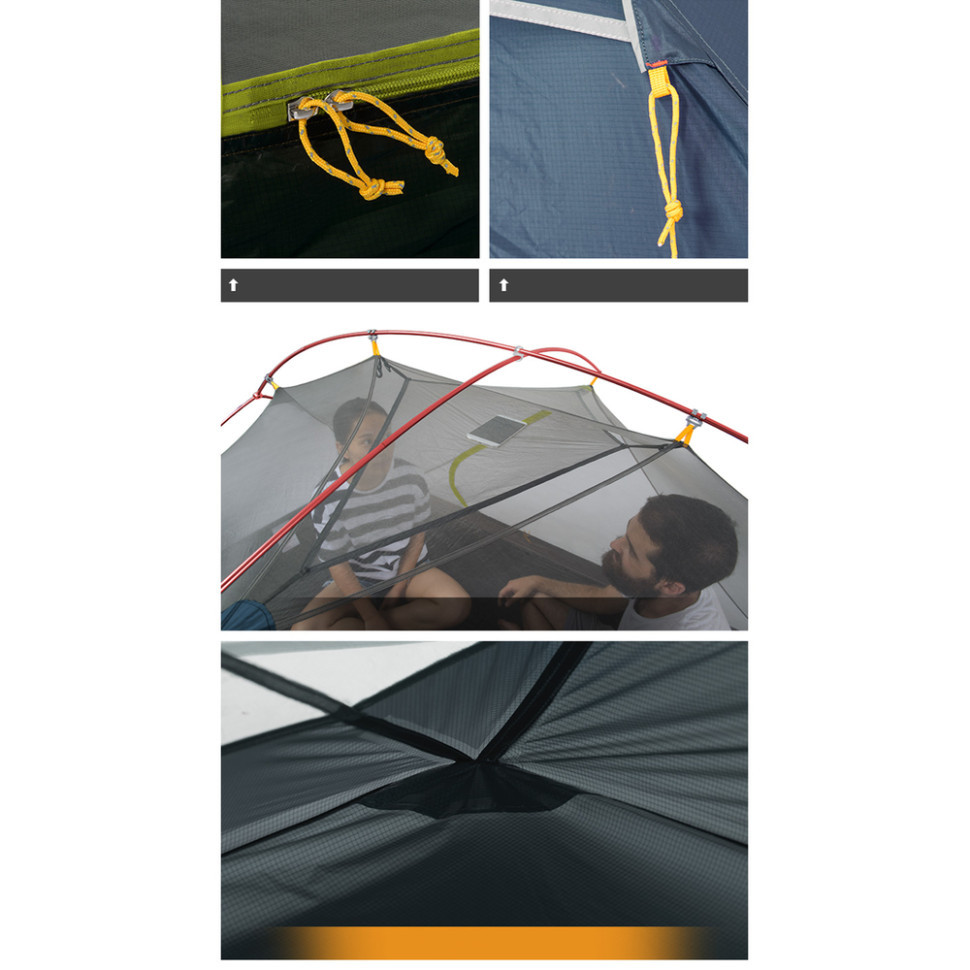 Намет двомісний ультралегкий Naturehike Mongar UL NH19M002-J, темно-синій Київ - фото 7