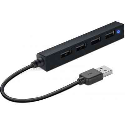 Концентратор Speedlink SNAPPY SLIM USB Hub, 4-Port, USB 2.0, Passive, Black (SL-140000-BK) Винница