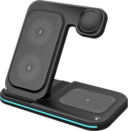 3-в-1 бездротова зарядка Kargebay з MagSafe, 18W адаптер, зарядна станція для iPhone, Apple Watch, A Київ
