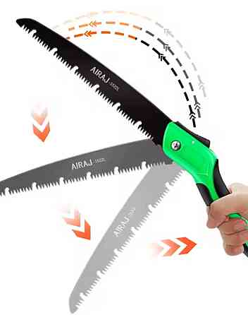 Ручная складная многофункциональная пила 180 AIRAJ из прочной стали 40 см черно-зеленый Киев
