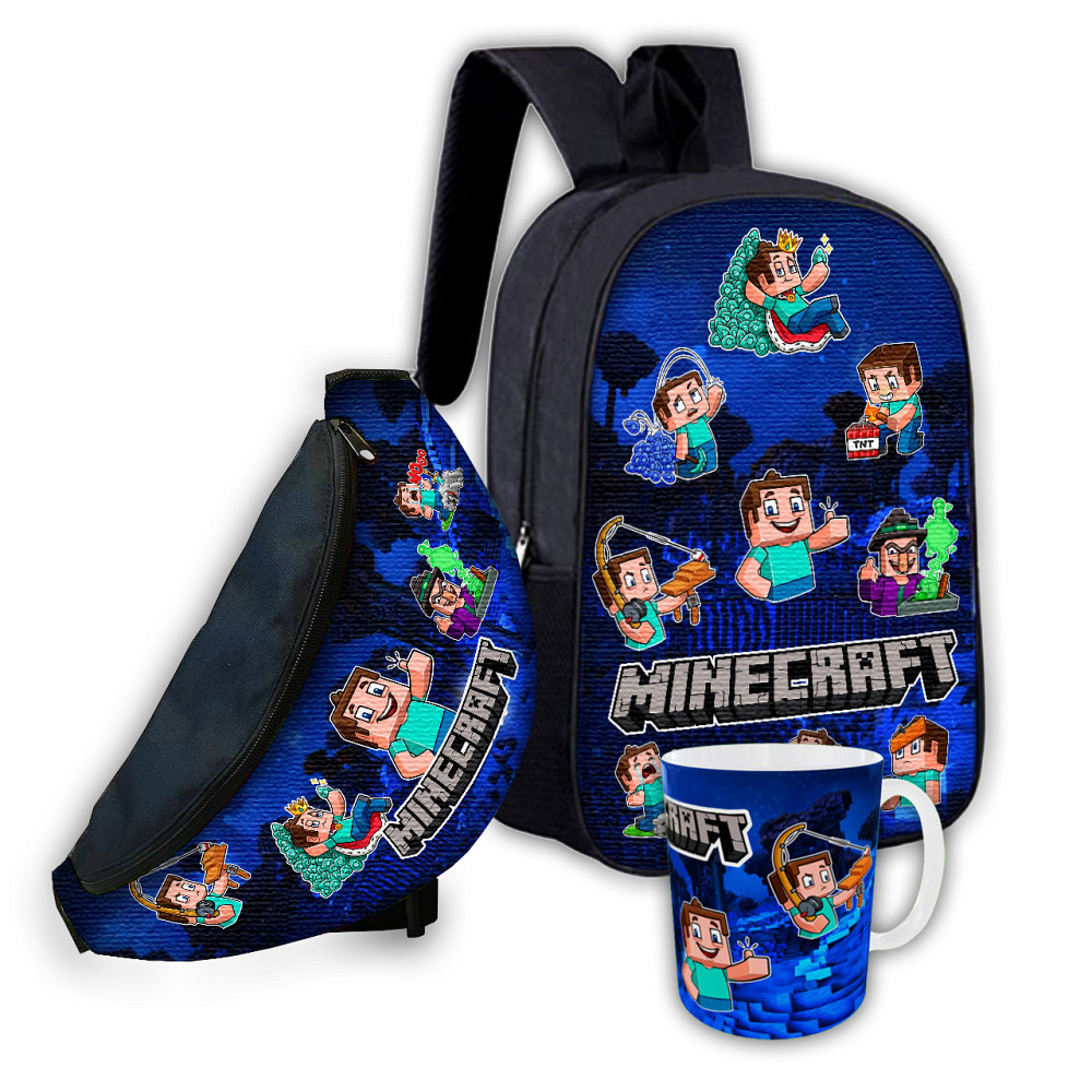 Набір дитячий майнкрафт "Minecraft" рюкзак, сумка-бананка, кружка (00267) Київ - фото 1