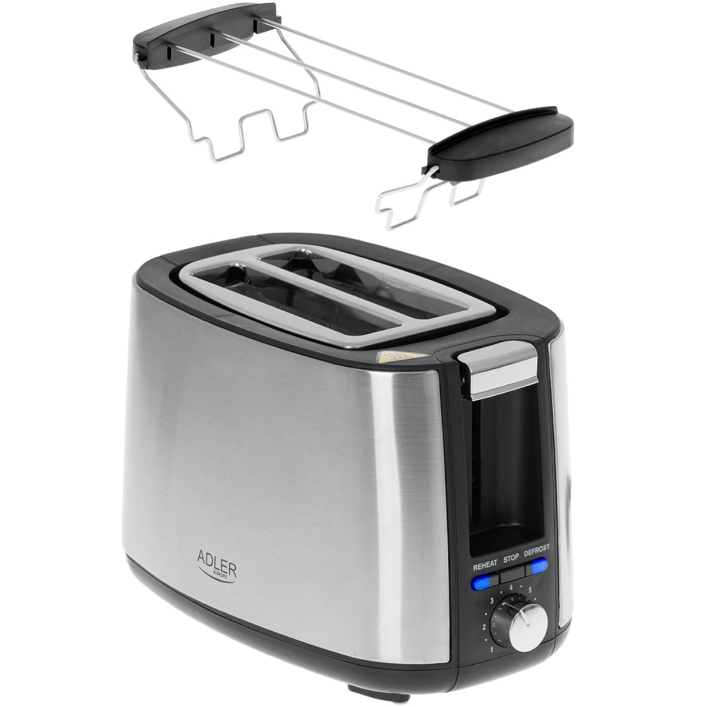 Тостер Adler AD 3214 900Вт/ 2 відділення/7 режимів підсмажування/розморожування/підігрів булочок Винница - изображение 6