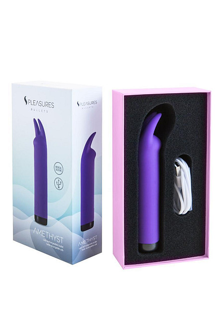 Вібратор S Pleasures Bullets Amethyst, фіолетовий, з двома відростками, 10 режимів, діаметр 3,1 см Sex Aura Київ - фото 5