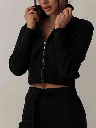 Жіночий базовий теплий костюм: кофта та штани щільна ангора в'язання Чорний, 42/44 Одеса